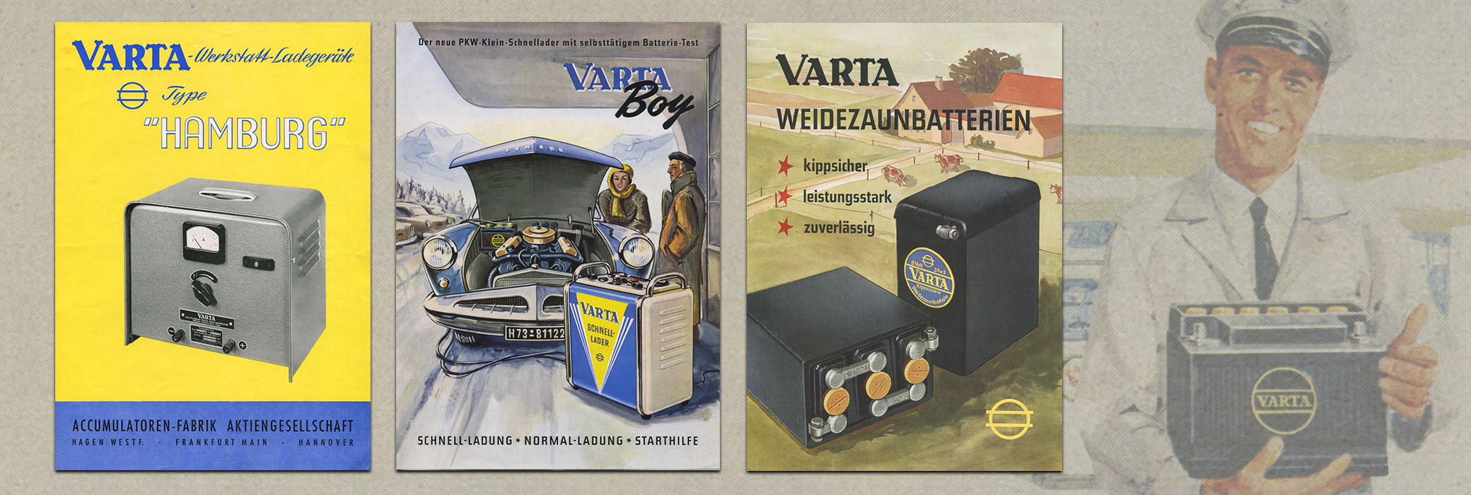 Colored VARTA® posters  from the seventies