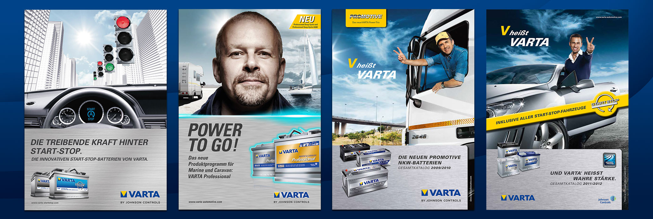 Four colorful posters from VARTA®